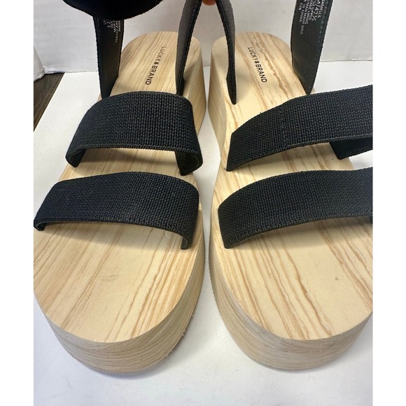 Lucky Brand Women's Samella Strappy Platform Wedge Sandal Black Size 11M NEW - Picture 7 of 8
